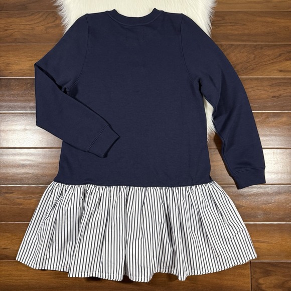 Addison Bay Women's Size Medium Navy Blue White‎ Stripe Sweatshirt Swing Dress - Picture 7 of 11
